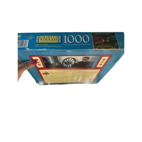 Charles Wysocki Caleb's Buggy Barn 1000 PC Hasbro Milton Complete Puzzle - Picture 3 of 4